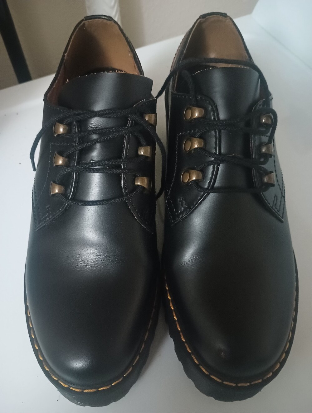 Black Women's Leather Lace-Dr Martin Shoes